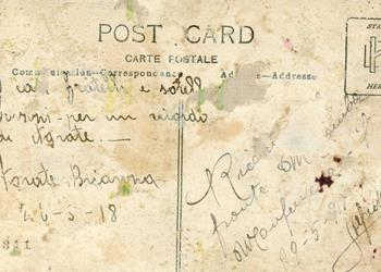 Retro della cartolina postale
